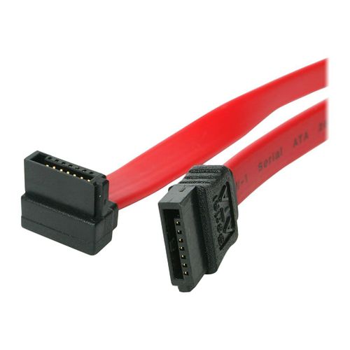 StarTech.com Câble Serial SATA vers SATA à angle droit 60 cm - Câble SATA - Serial ATA 150/300/600 - SATA (R) pour SATA (R) - 61 cm - connecteur à angle droit - rouge - pour P/N: 25S22M2NGFFR...