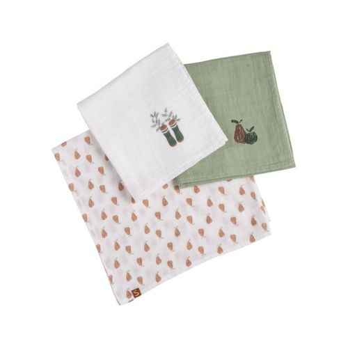 Lot De 3 Langes Coton Bio 70 X 70 Botanica - Sauthon Baby Deco