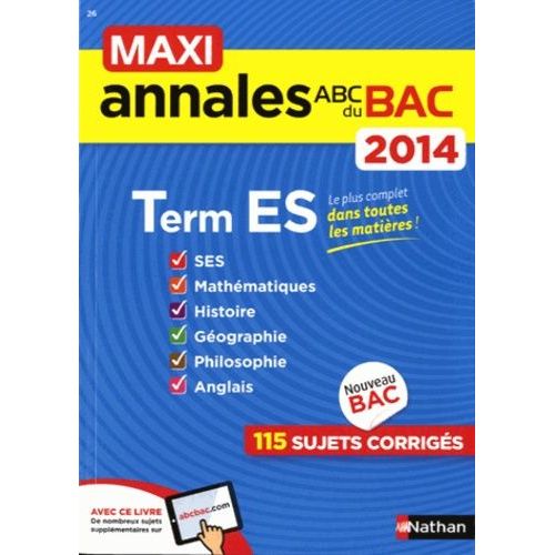 Maxi Annales Tle Es - 115 Sujets Corrigés