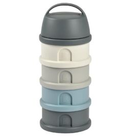 Beaba. Boîte Doseuse. 4 Compartiments. Mineral Grey / Blue