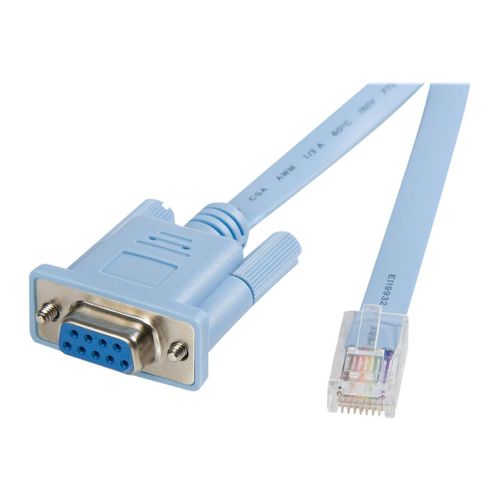 StarTech.com Câble console RJ45 vers série DB9 de 1,8 m pour gestion de routeur Cisco - M/F - Bleu - Câble série - RJ-45 (M) pour DB-9 (F) - 1.8 m - bleu - pour P/N: EC1S952, EC2S952...