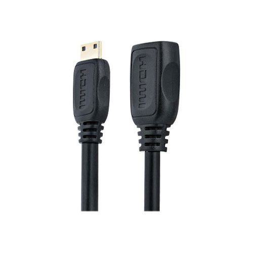 StarTech.com Câble HDMI haute vitesse 13 cm - HDMI vers HDMI Mini - F/M - Adaptateur HDMI - HDMI femelle pour 19 pin mini HDMI Type C mâle - 1.3 cm - blindé - noir - pour P/N: HDMM30CM