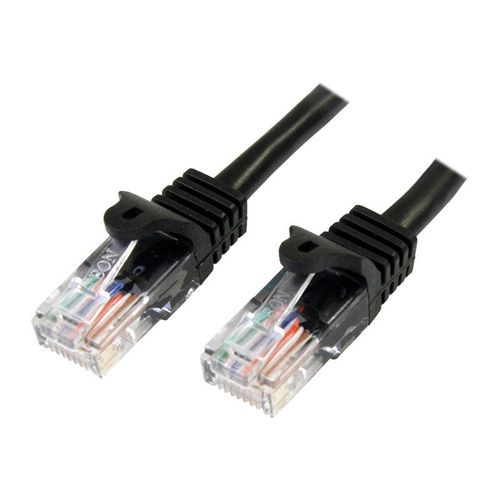 StarTech.com Câble réseau Cat5e UTP sans crochet - 50 cm Noir - Cordon Ethernet RJ45 anti-accroc - Câble patch - Cordon de raccordement - RJ-45 (M) pour RJ-45 (M) - 50 cm - UTP - CAT 5e - bloqué...