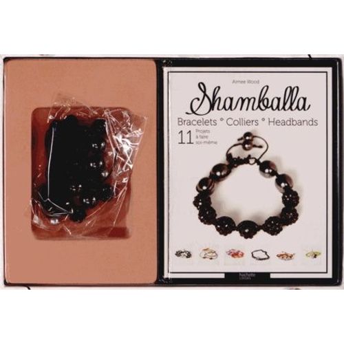 Coffret Shamballa - 1 Livre Avec 11 Modèles De Shamballas - 7 Grosses Perles Noires En Strass - 4 Grosses Perles Noires Irisées - 2 Petites Perles Grises Irisées - 1 Fil Noir De 7 M