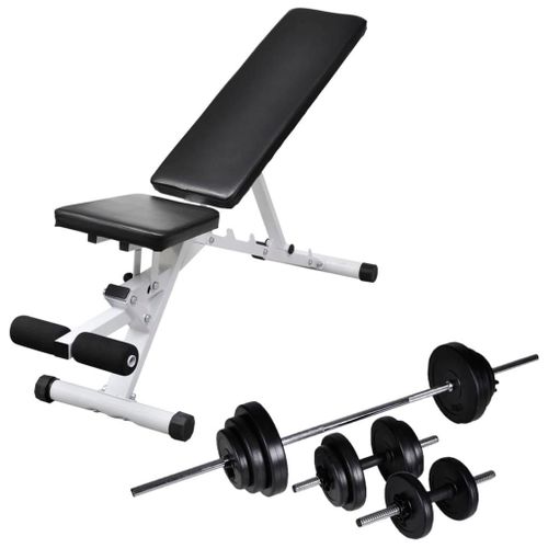 Banc D'entraînement Avec Jeu D'haltères Et De Disques De Poids 30,5 Kg Helloshop26 02_0000053