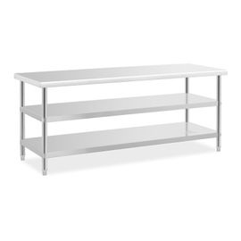 Table De Travail Inox - 200 X 70 X 5 Cm - 231 Kg - 2 Tablettes Helloshop26 14_0007312
