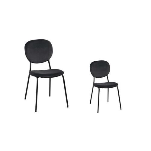 Duo De Chaises Tissu/Métal Noir - Navea