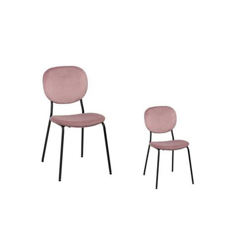 Duo De Chaises Tissu/Métal Rose - Navea