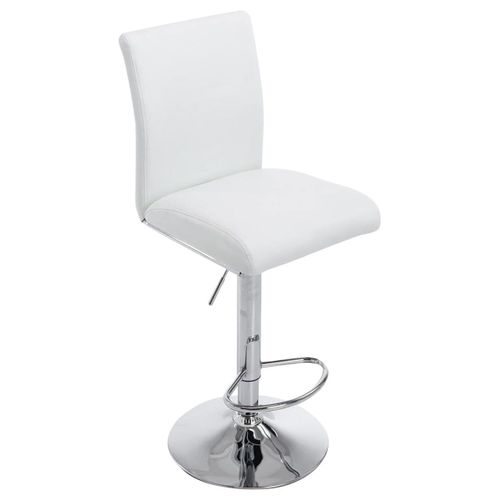 Tabouret De Bar Chaise Haute Avec Repose-Pieds Forme Trompette Design Moderne En Synthétique Blanc 10_0000008