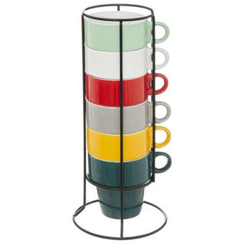 Lot De 6 Mugs Sur Rack "Colorama" 26cl Multicolore