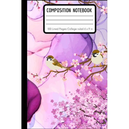 Composition Notebook: Marble Notebook With 100 Lined Pages 6 X 9 Perfect For Everyday Use | A Journal With Perfectly Spaced Lines To Leave Plenty Of Room For Writing |Marble Flowers Composition Notebo