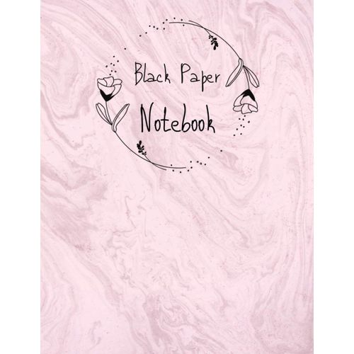 Black Paper Notebook Marble Cover - 8.5 X 11 In - 100 Pages: Black Pages Journal For Gel Pens, Metallics, Pastel, White Ink | Black Paper White Lines Notebook Journal
