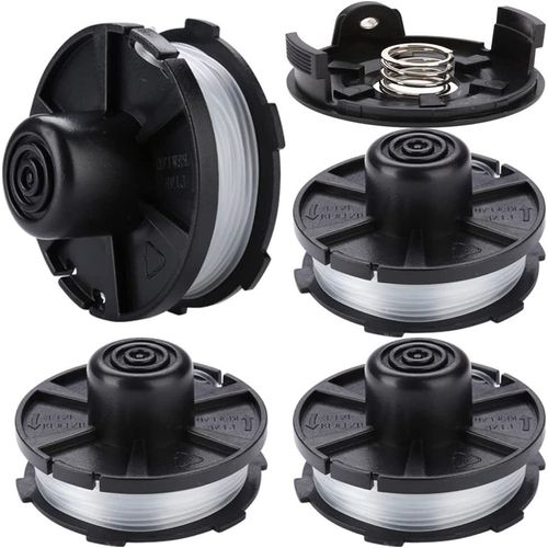 Lot de 4 bobines de fil de rechange pour débroussailleuse Makita 195858-1/196146-9 - 1,6 mm 8,3 m - avec 1 Capuchon et 1 Ressort
