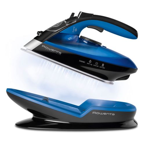 Rowenta Freemove Fer à repasser sans fil, Puissance 2400 W, Débit de vapeur continu de 27 g/min, Pression de vapeur de 115 g/min, Technologie sans fil DE5010D1