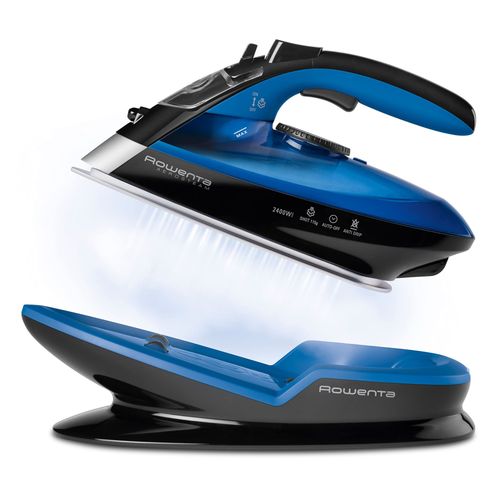 Rowenta Freemove Fer à repasser sans fil, Puissance 2400 W, Débit de vapeur continu de 27 g/min, Pression de vapeur de 115 g/min, Technologie sans fil DE5010D1