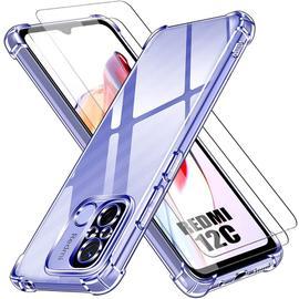 Case Pochette Silicone pour Xiaomi Redmi Note 12 4G bleu + Film Protection  écran en Verre trempé à prix pas cher