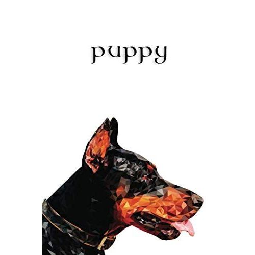 Puppy: Black Dog Blank Lines Pages Notebook Journal 6x9" 100 Pages | Animal Lovers Book For You
