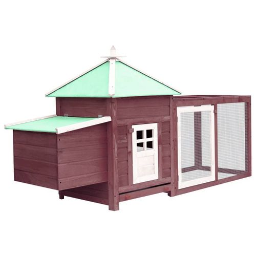 Vidaxl Poulailler Avec Nichoir Moka 190x72x102 Cm Bois De Sapin Massif