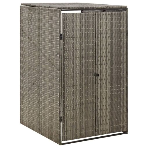 Vidaxl Abri Pour Poubelle Gris 70x80x117 Cm Résine Tressée