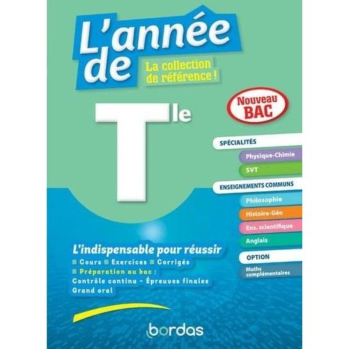 L'année De Tle Spécialités Physique-Chimie / Maths + Enseignements Communs
