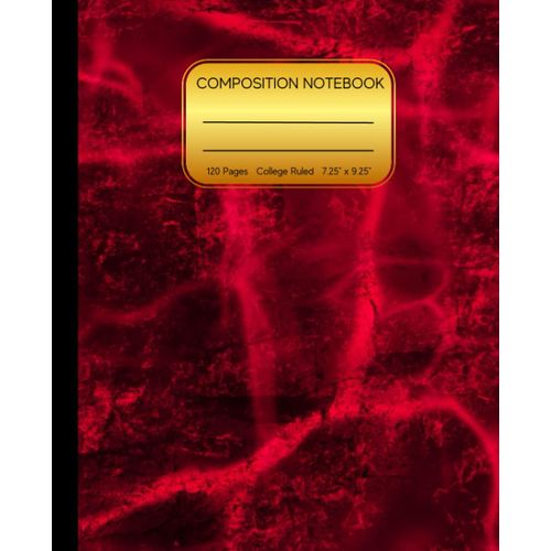 Composition Notebook Marble Red: Journal College Ruled Lined Paper