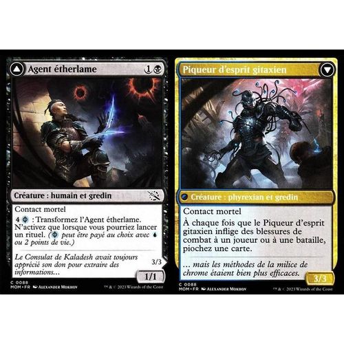 Agent Étherlame / Piqueur D'esprit Gitaxien - Magic - L' Invasion Des Machines - C - 88 - Recto/Verso