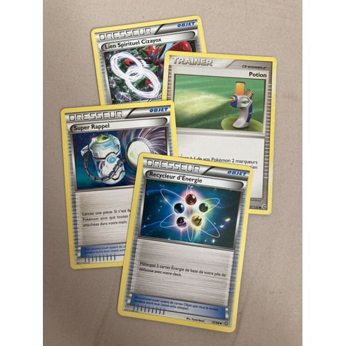 (2625) Recycleur D'énergie + Potion + Super Rappel + Lien Spirituel Cizayox (Pokemon)