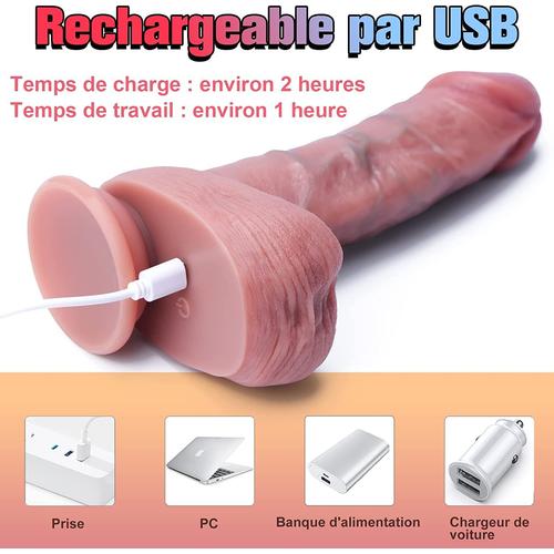 Gode Ventouse Réaliste Motorisé, Vibromasseur pour Femme,Va-et-Vient et  Rotation/Vibrant avec Télécommande, Gode Silicone 4 Fonctions pour  Stimulation G-spot, Chauffant a 42°C Clitoridien et Anal. | Rakuten