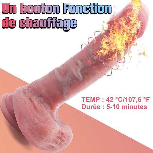 Gode Ventouse Réaliste Motorisé, Vibromasseur pour Femme,Va-et-Vient et  Rotation/Vibrant avec Télécommande, Gode Silicone 4 Fonctions pour  Stimulation G-spot, Chauffant a 42°C Clitoridien et Anal. | Rakuten