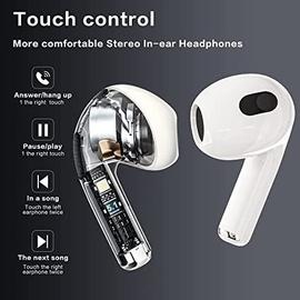 Écouteurs sans fil Bluetooth 5.3 avec microphone HD HiFi stéréo