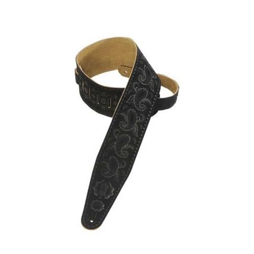 Levy's - Pms44t03-Blk - Sangle Guitare Et Basse Daim Gravé