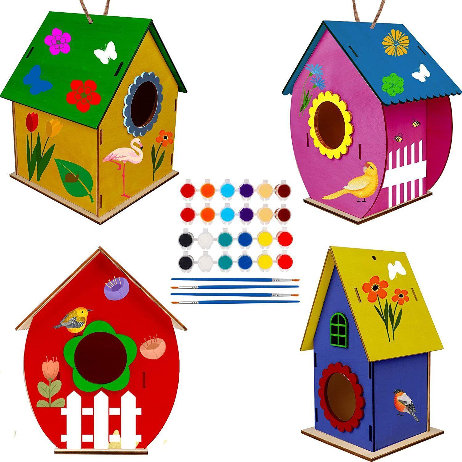 Maison D'oiseau Activite Manuelle Enfant, Bricolage Enfant avec 2 maison  d'oiseau peignez-le vous-m¿ºme pour Activite Manuelle enfant 8 Ans, Jeu  Fille 10 Ans 6 Ans (rond)