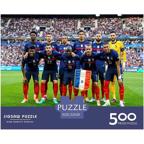 Équipe de France de Football Puzzles 500 Pièces pour Adultes Qatar Coupe du  Monde Puzzles en Bois Exercice Cérébral Défi Jeu Divertissement Cadeaux  Adolescents Activité Familiale 500pcs(52x38cm)