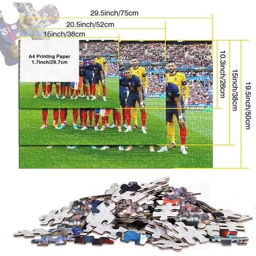 CONFO® Puzzle Coupe du monde 2018 Équipe de France 50*35CM 500 pièces  impression HD adultes enfants jouets éducatif football World - Cdiscount  Jeux - Jouets