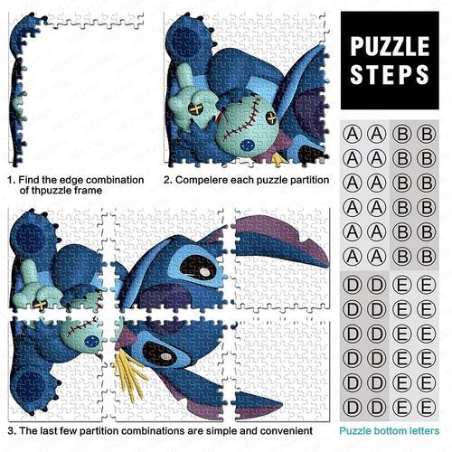 Puzzle Gomme Casse_Tête 3D Disney Stitch - 1 Personnage Aléatoire