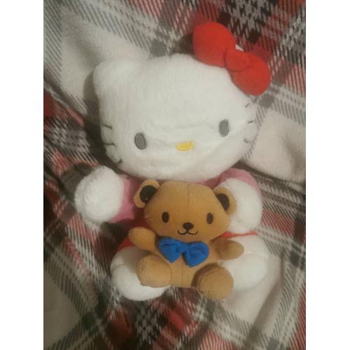 Peluche Hello Kitty Fleur Salopette Rose Sanrio Jemini - Coeur de Doudou