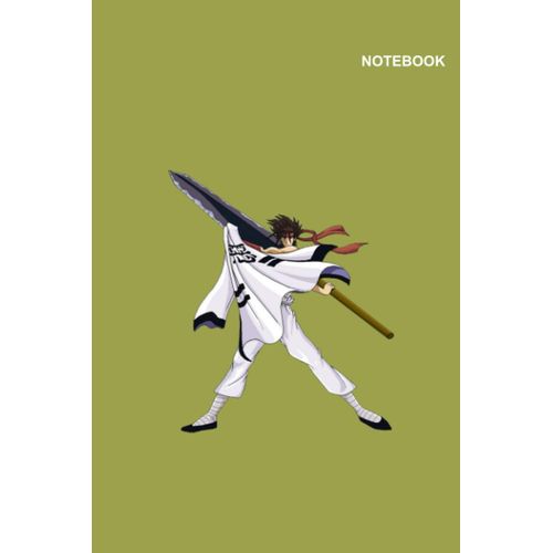 Rurouni Kenshin Wandering Samurai Sagara Sanosuke Green Notebook Cover: (6 X 9 Inches) Large, 110 College Ruled Paper, Classic Lined Pages.