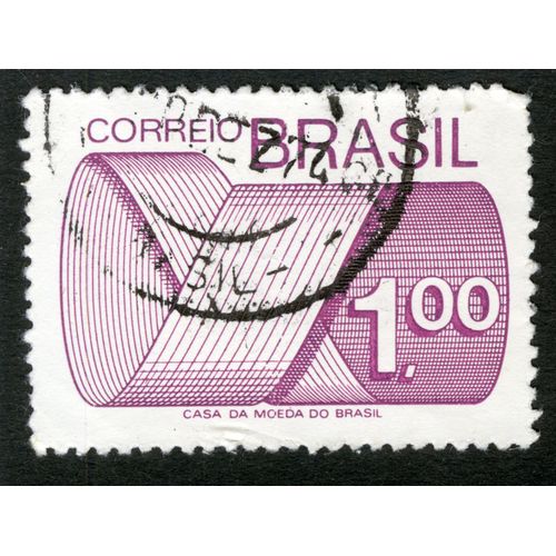 Timbre Oblitéré Brasil, Correio, Casa De Moeda Do Brasil, 1.00