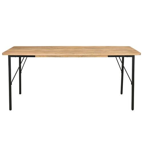 Table À Manger Rectangulaire En Bois Manguier Massif Et Métal Noir L180 Cm Jude