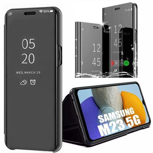 Coque Pour Samsung Galaxy M23 5g Noir Intégrale Effet Miroir Elégante Anti-Rayure Protection 360 Degré Réflex Miroir - E.F.Connection