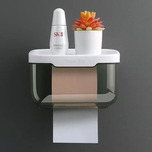 Étagère Murale Étanche Pour Papier Toilette,Tube De Rouleau De Papier,Boîte De Rangement T1,Fournitures D'nik - Type Black-L
