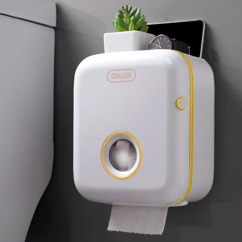 Étagère Murale Étanche De Salle De Bains Boîte De Rangement De Papier Hygiénique,De Serviettes En Plastique,Porte-Rouleau De Toilette Portable - Type Yellow