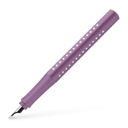 Stylo Plume - Violet Avec Strass - Rechargeable - Grip Sparkle - Faber-Castell