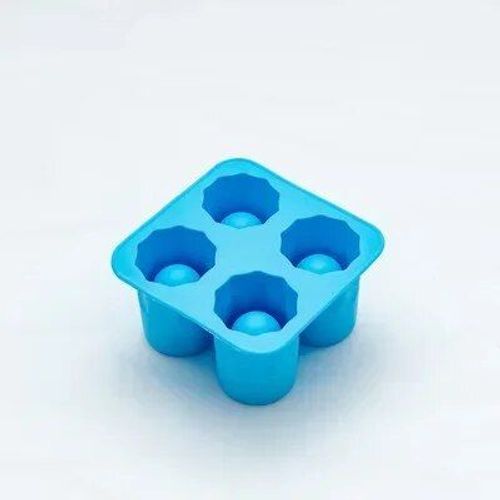 Moule À Glaçons En Silicone En Forme De 4 Tasses,Moule À Glaçons En Verre À Liqueur,Bar D'été,Fête,Bière,Cocktail,Outils Pour Boire Froid - Type Bleu #A