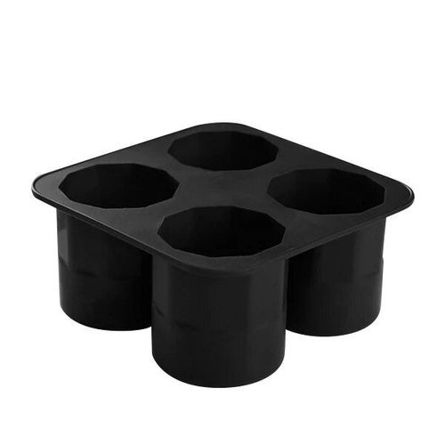 Moules À Glace En Verre À Shot En Silicone,Plateaux À Glaçons Réutilisables Pour Whisky,Congélateur,Qualité Alimentaire,De Tasses À Glace,4 Cavités - Type Black #B