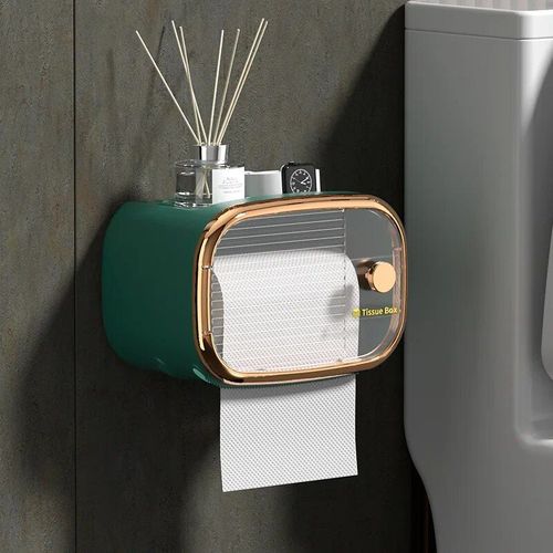 Boîte À Papier Hygiénique Murale Créative,Tube De Rouleau D'escalier Étanche,Boîte De Rangement De Papier Toilette,Étagère,Accessoires Ménagers - Type Green-C