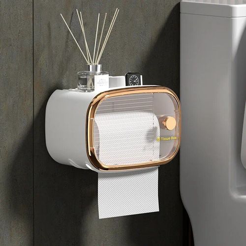Boîte À Papier Hygiénique Murale Créative,Tube De Rouleau D'escalier Étanche,Boîte De Rangement De Papier Toilette,Étagère,Accessoires Ménagers - Type White-C