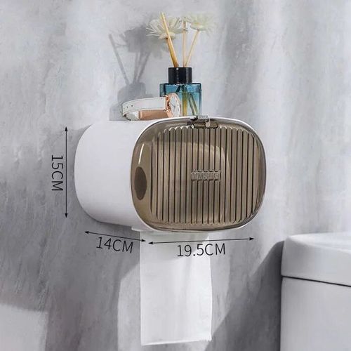 Boîte À Papier Hygiénique Murale Créative,Tube De Rouleau D'escalier Étanche,Boîte De Rangement De Papier Toilette,Étagère,Accessoires Ménagers - Type White-D