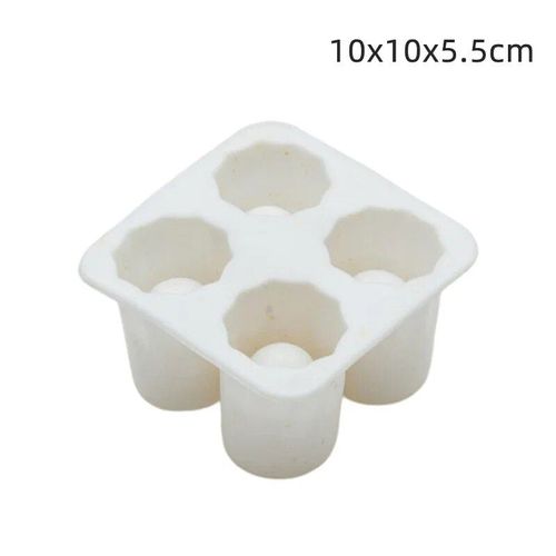 Moule À Glaçons En Silicone En Forme De 4 Tasses,Moule À Glaçons En Verre À Liqueur,Bar D'été,Fête,Bière,Cocktail,Outils Pour Boire Froid - Type White
