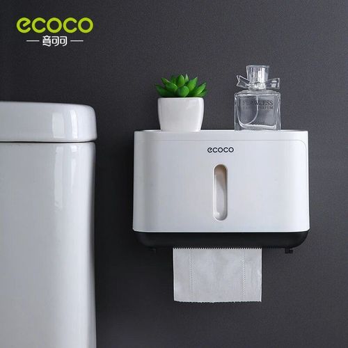 Boîte De Rangement Murale En Plastique Pour Papier Toilette,Essuie-Tout,Étagère De Salle De Bain,Porte-Rouleau - Type Small Black